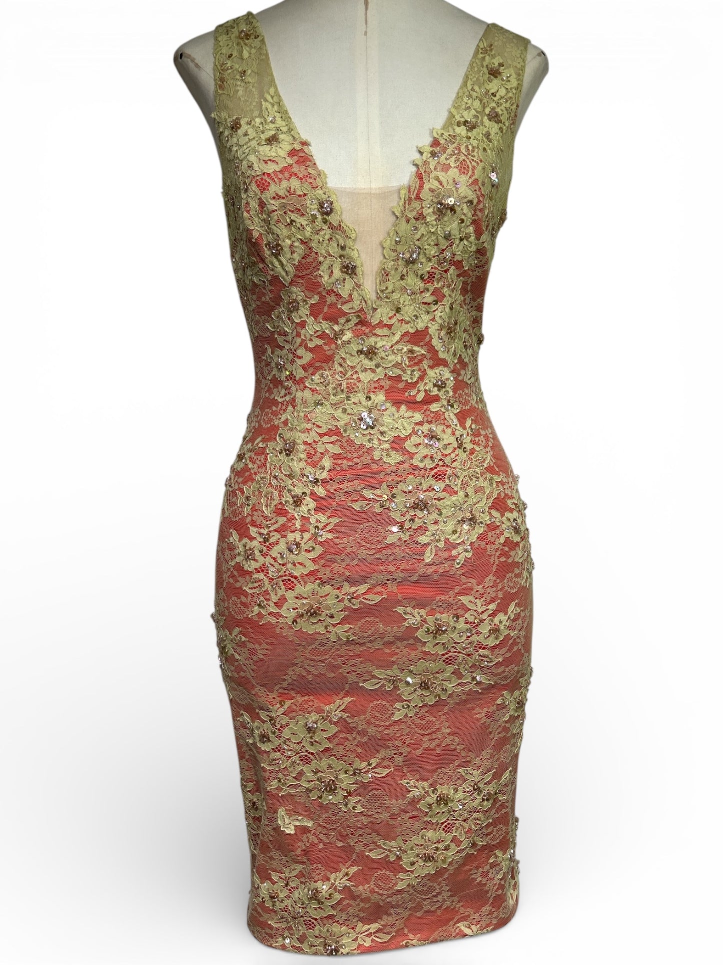 Deadstock chartreuse Lace Mandalay Dress – Size 4/6