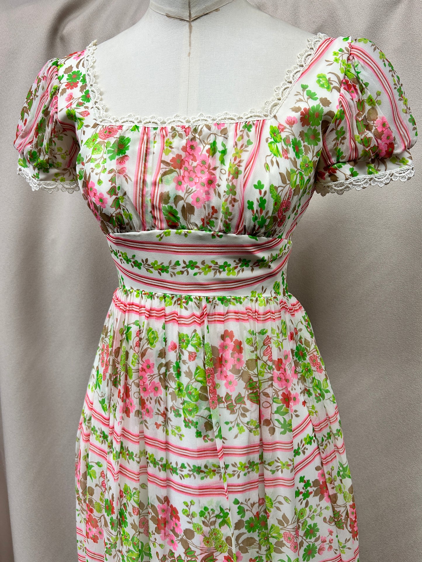 Vintage Regency Revival Floral Maxi Dress – Bridgerton-Inspired Romance