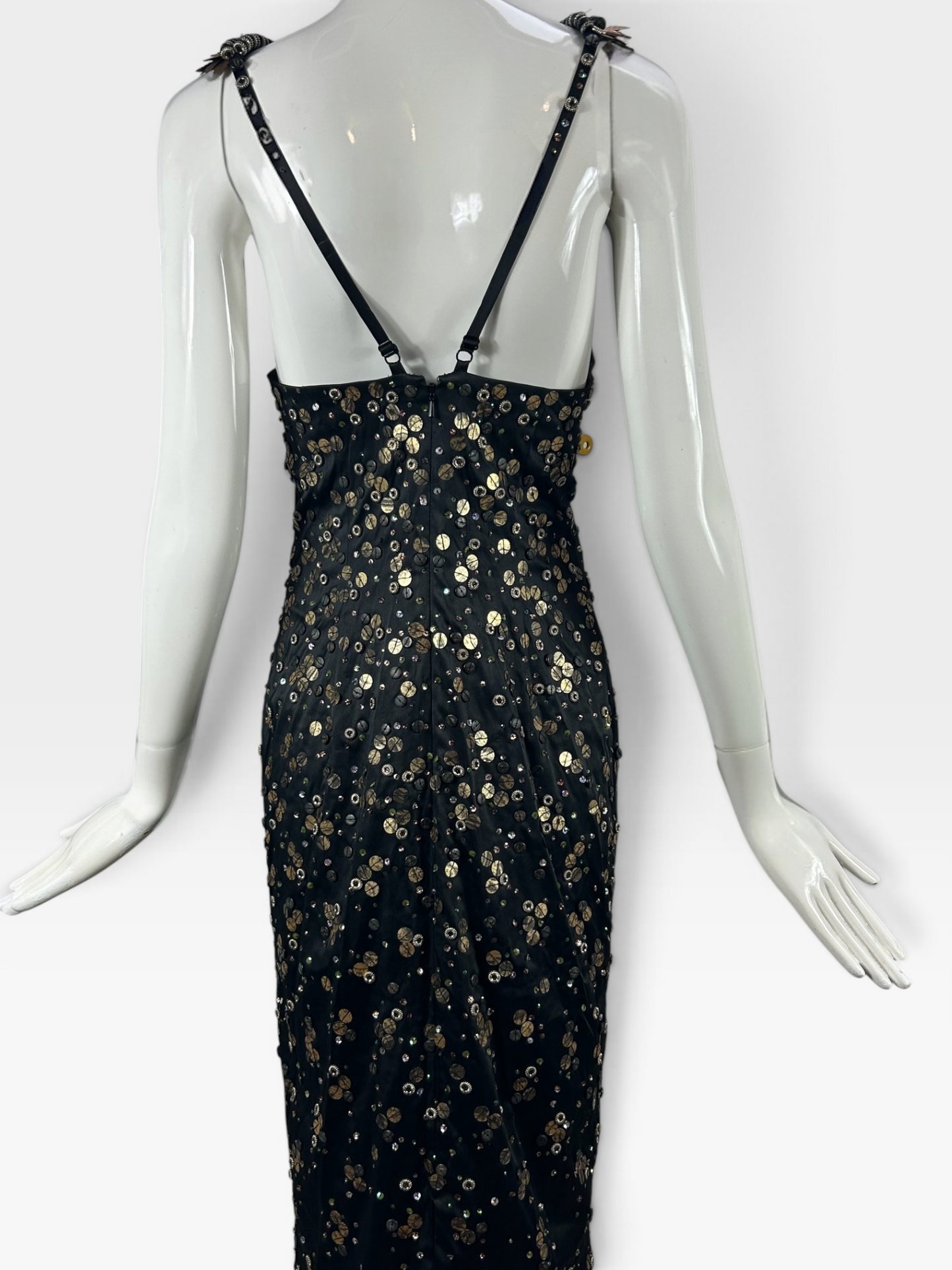 Black with gold sequins Mandalay dress size 10