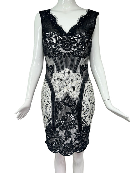 Mandalay Patchwork Lace Corset Dress – Deadstock Y2K Lingerie-Inspired Cocktail Dress | Size 6
