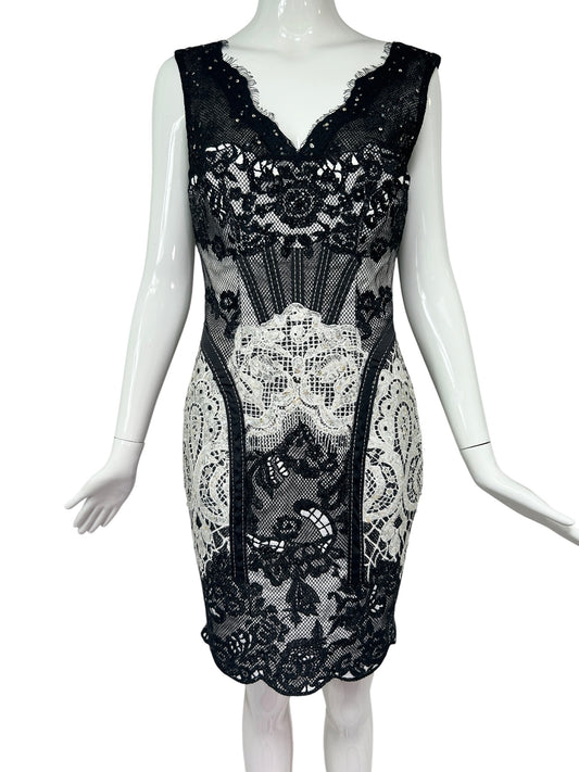 Mandalay Patchwork Lace Corset Dress – Deadstock Y2K Lingerie-Inspired Cocktail Dress | Size 6