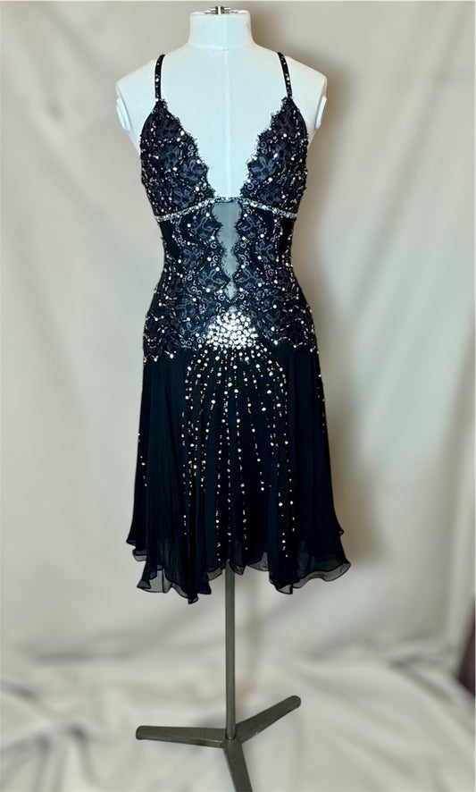 Vintage Deadstock Y2K Mandalay black Mini Dress – Size 6