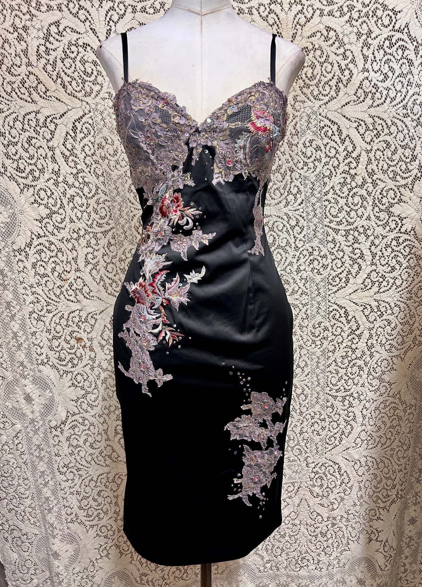 Deadstock Y2K Mandalay Silk Cocktail Dress – Size 10