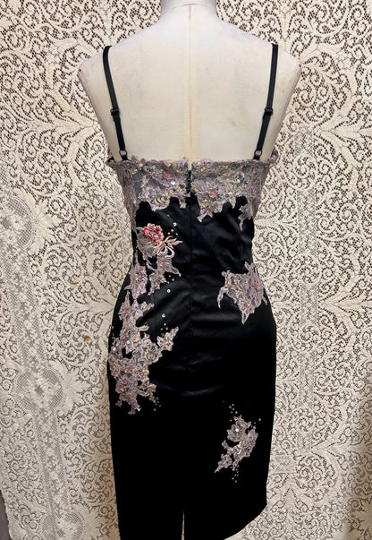 Deadstock Y2K Mandalay Silk Cocktail Dress – Size 10