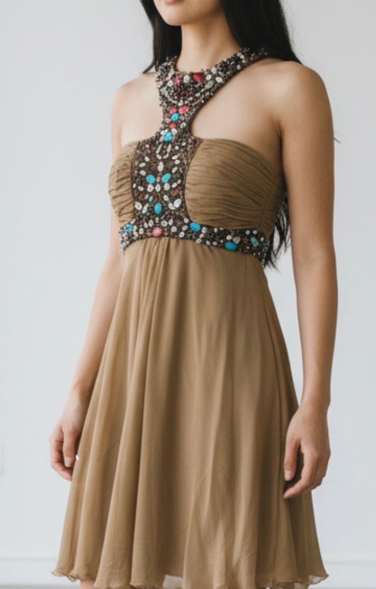 Deadstock Mandalay Silk Chiffon Dress – Size 10
