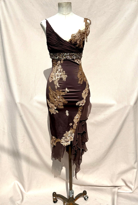 Y2K Deadstock Mandalay Midi fairy hem Dress – Size 2