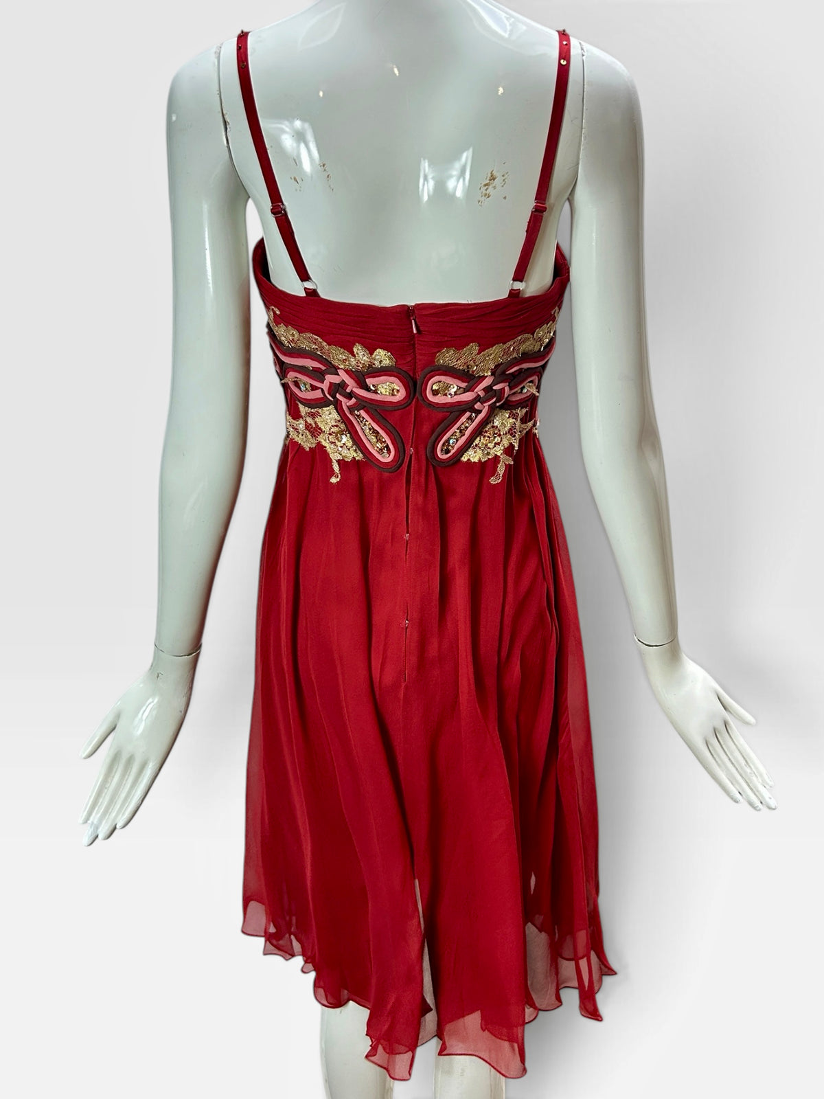 Ruby red silk Mandalay baby doll size 6