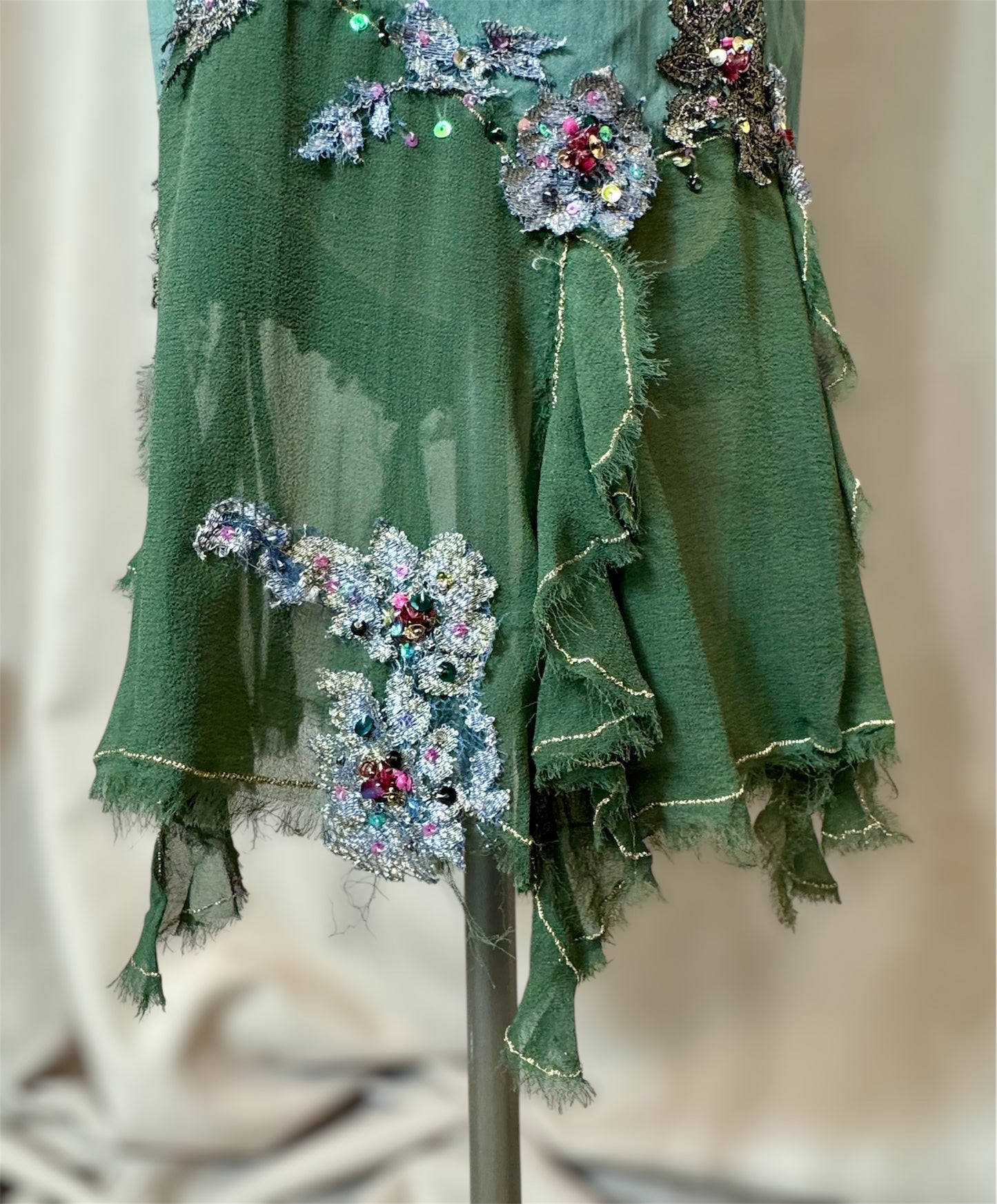 Vintage Deadstock y2k Mandalay green dress sz 6