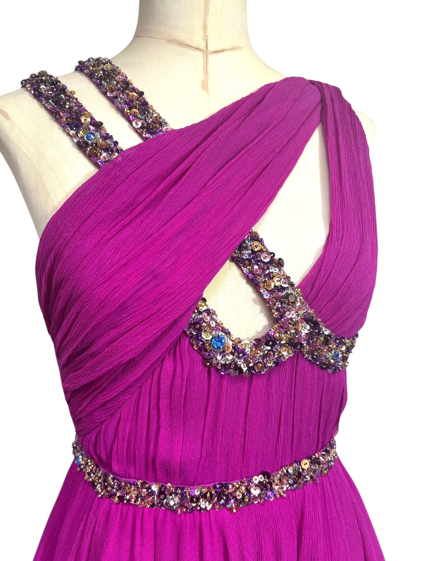 Deadstock Mandalay Silk Chiffon Dress – Size 6