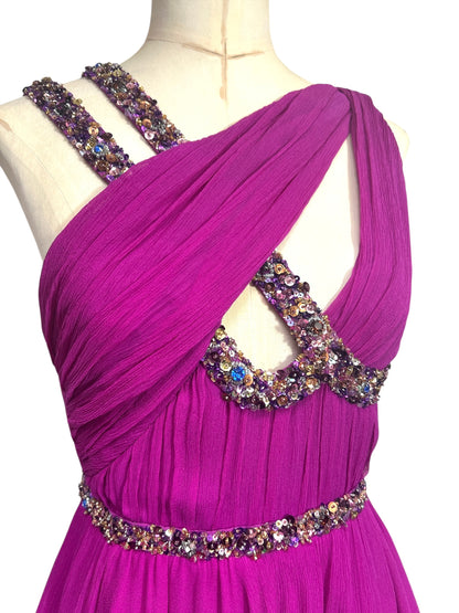 Deadstock Mandalay Silk Chiffon Dress – Size 6