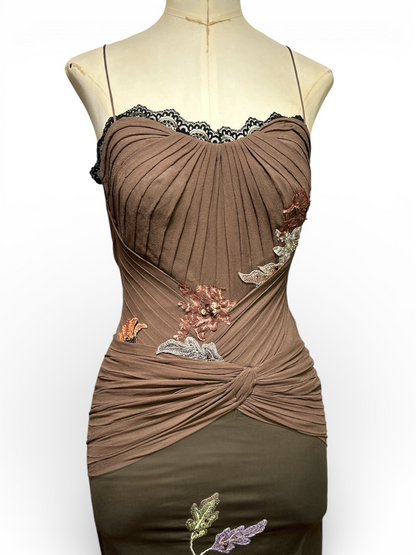 Deadstock Silk Pleated Mandalay Dress – Size 6