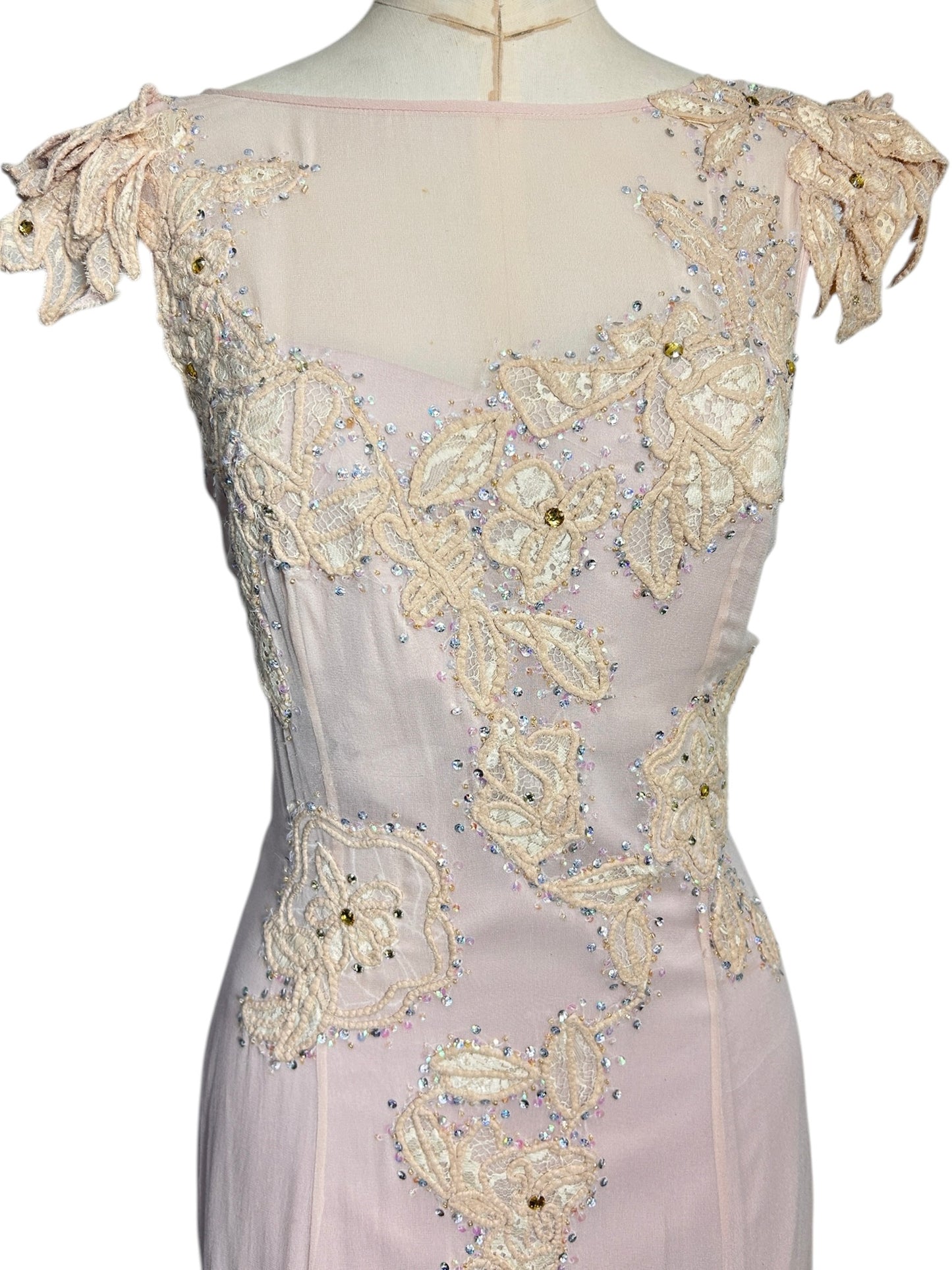 Silk chiffon, dead stock, Mandalay Wedding dress size 14