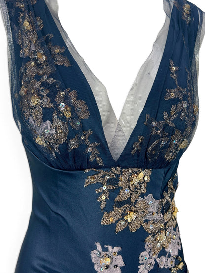 Navy Satin stretch Mandalay dress size 8