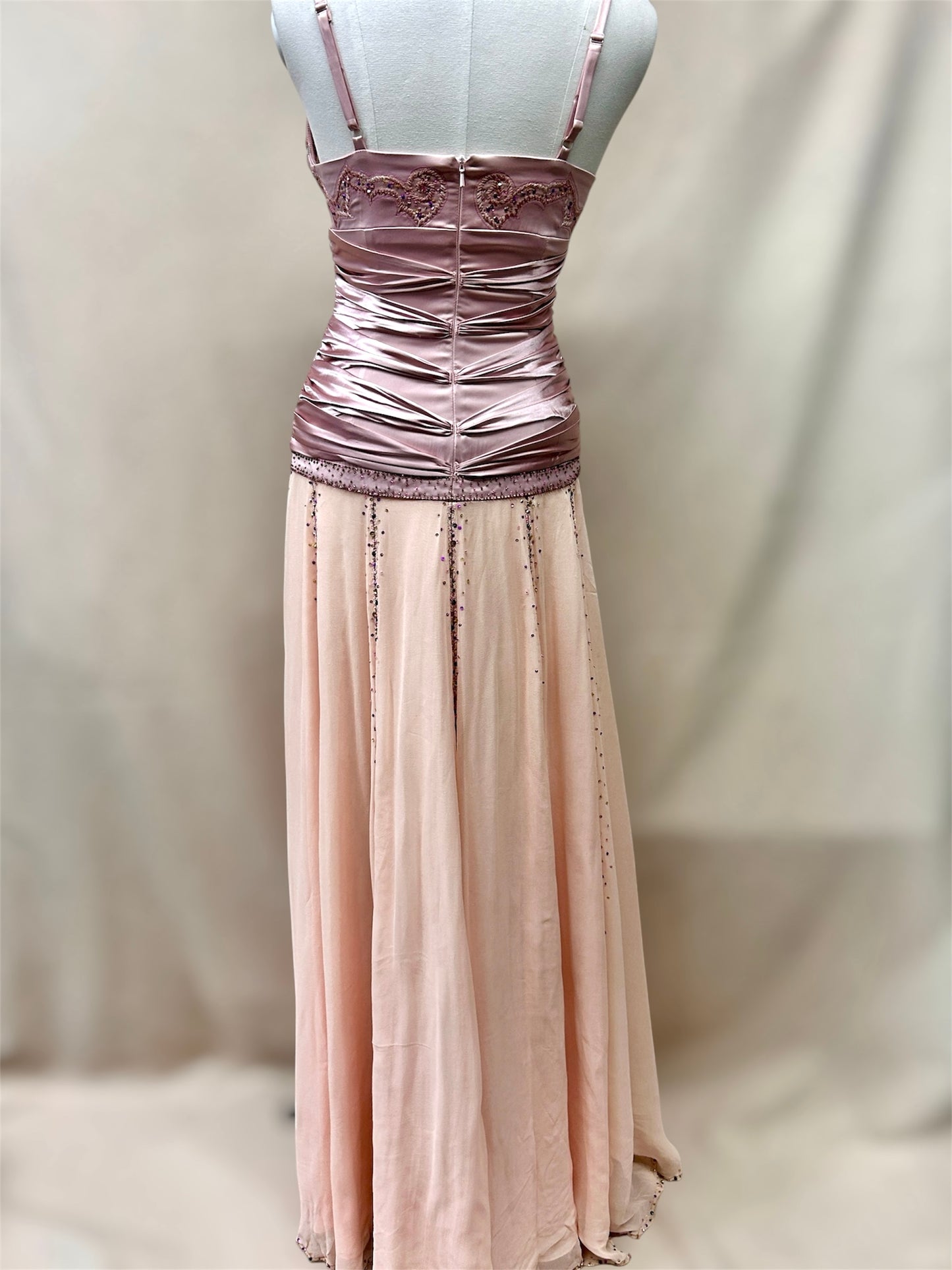 Pink Mandalay beaded gown. Size 6