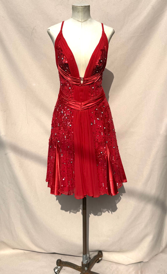 Y2K Mandalay Deadstock red Mini Dress – Size 10