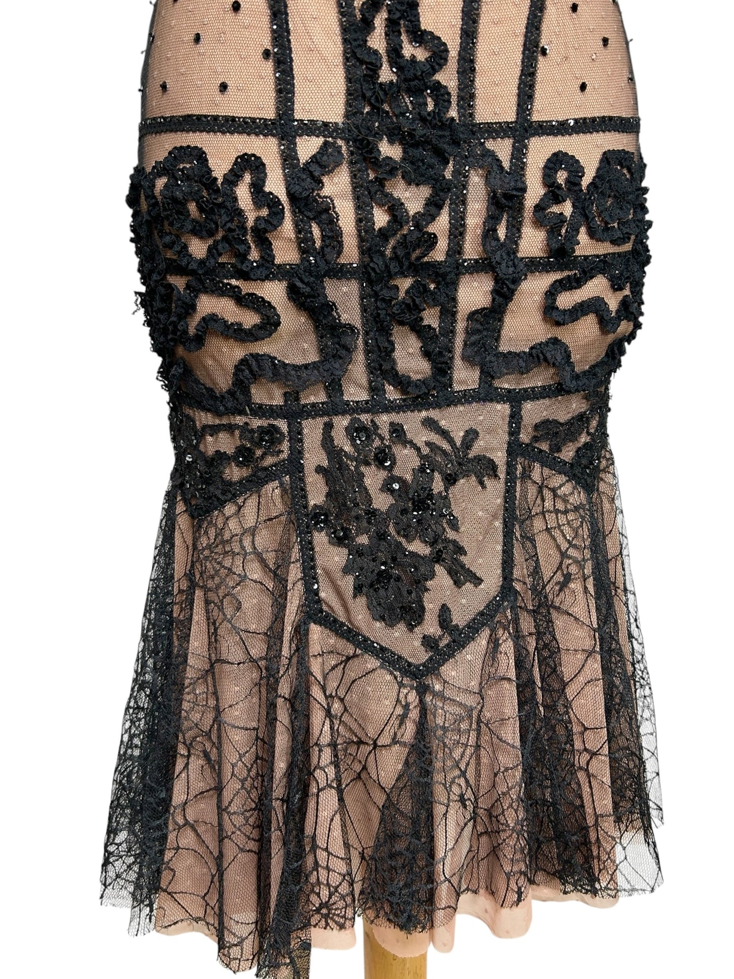 Deadstock Mandalay Black Illusion Lace Empire Bust Dress – Size 6