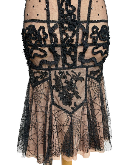 Deadstock Mandalay Black Illusion Lace Empire Bust Dress – Size 6