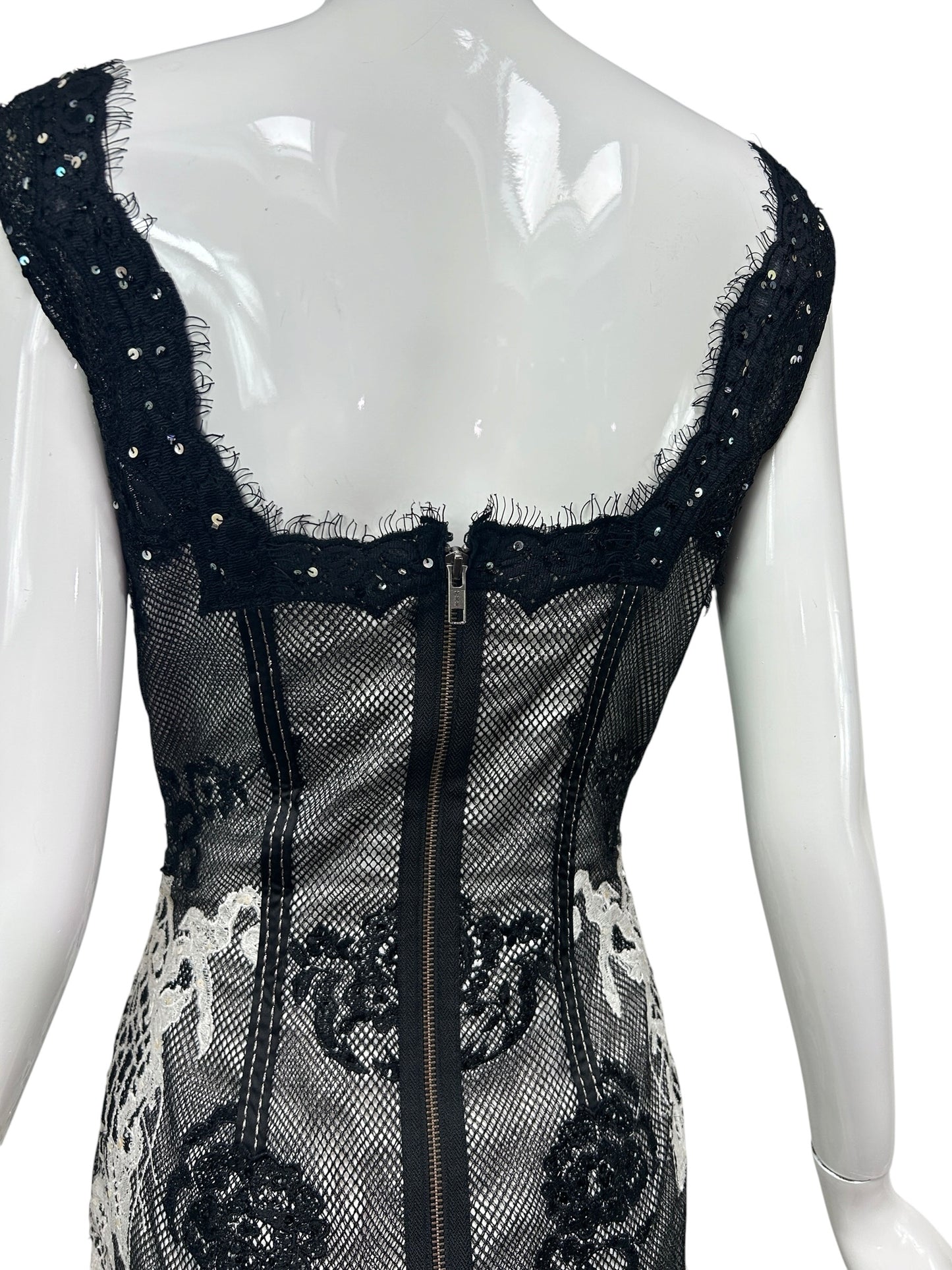 Mandalay Patchwork Lace Corset Dress – Deadstock Y2K Lingerie-Inspired Cocktail Dress | Size 6
