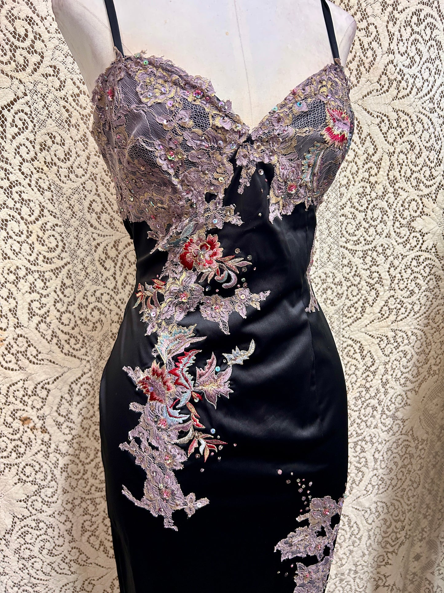 Deadstock Y2K Mandalay Silk Cocktail Dress – Size 10