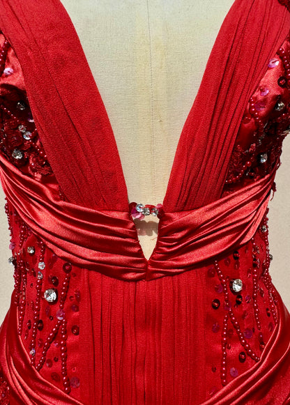 Y2K Mandalay Deadstock red Mini Dress – Size 10