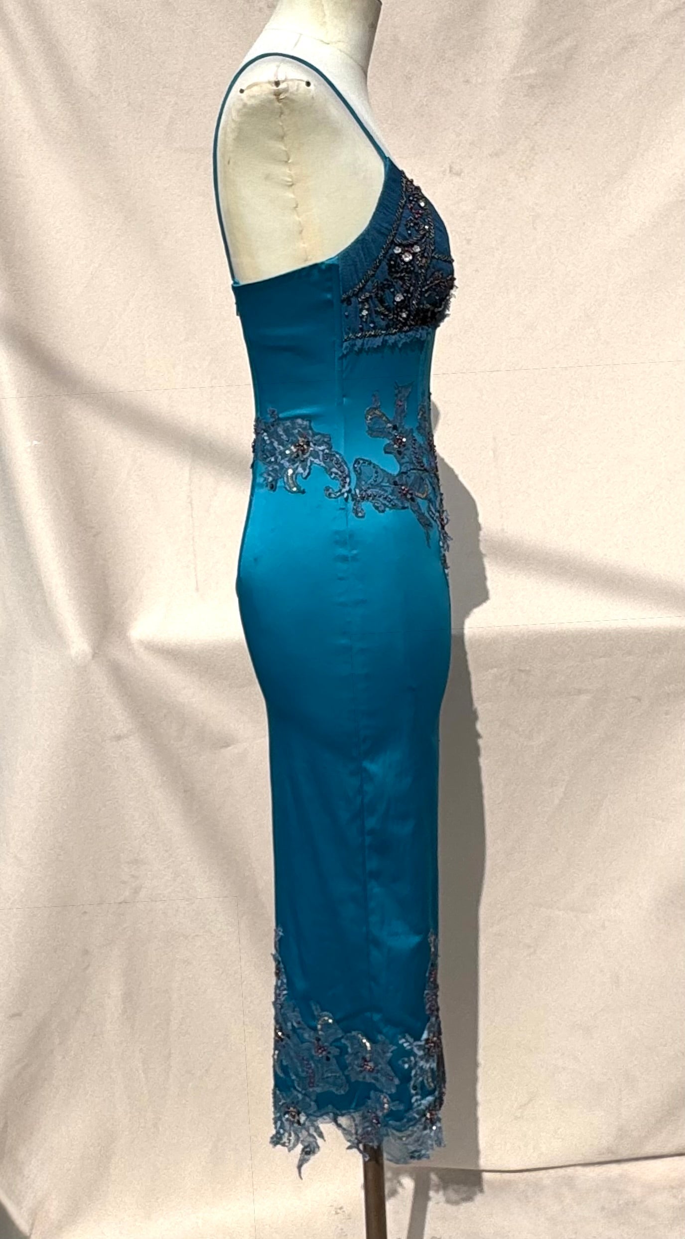 Y2K Deadstock Mandalay blue Midi Dress – Size 6