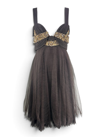 Mandalay silk and mesh empire waist dress size 6
