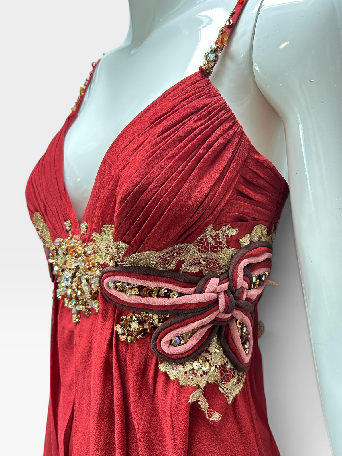 Ruby red silk Mandalay baby doll size 6