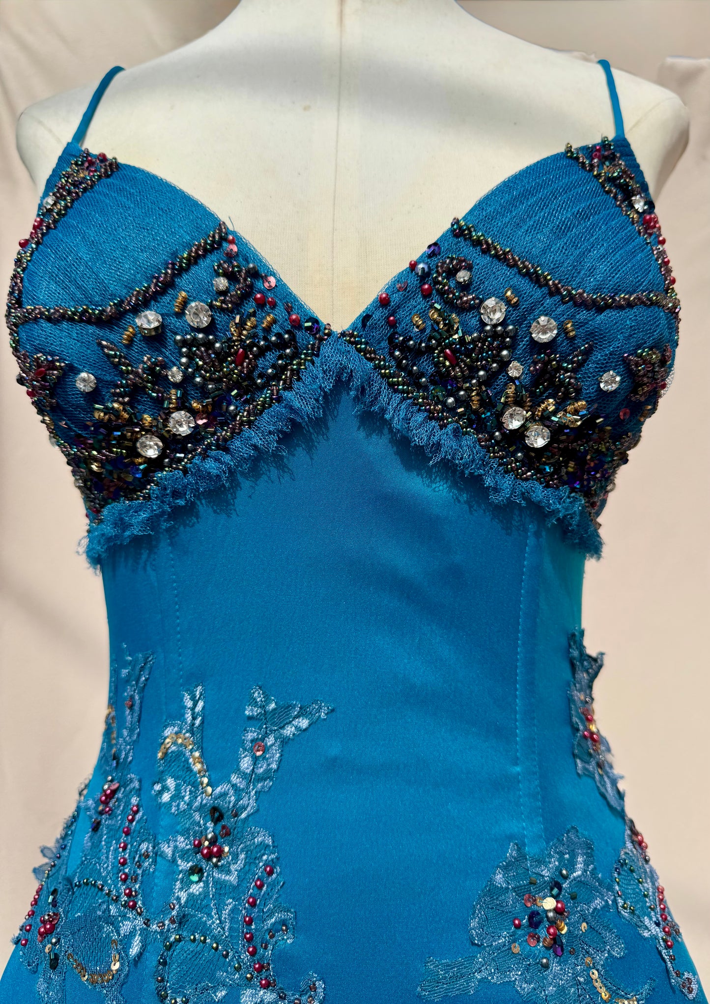 Y2K Deadstock Mandalay blue Midi Dress – Size 6