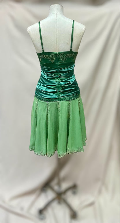 Deadstock Y2K Mandalay green Sharon Midi Dress – Size 10
