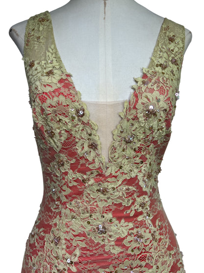 Deadstock chartreuse Lace Mandalay Dress – Size 4/6