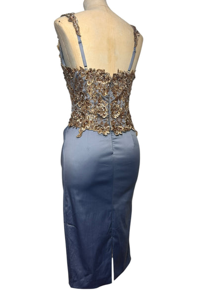 Deadstock Mandalay French Blue Embellished Dress – Size 6