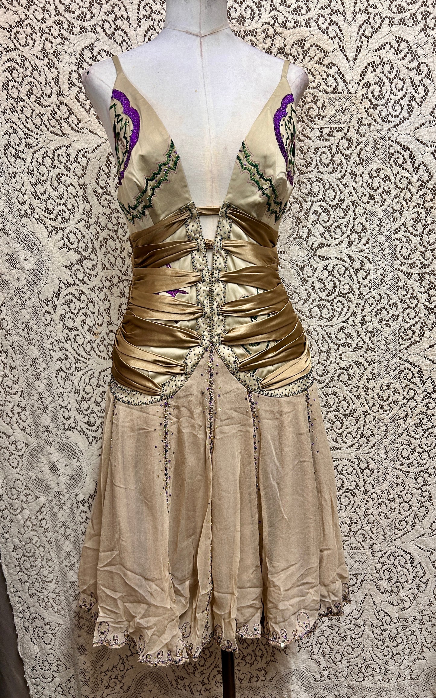 Champagne Deadstock Y2K Mandalay Dress – Size 10