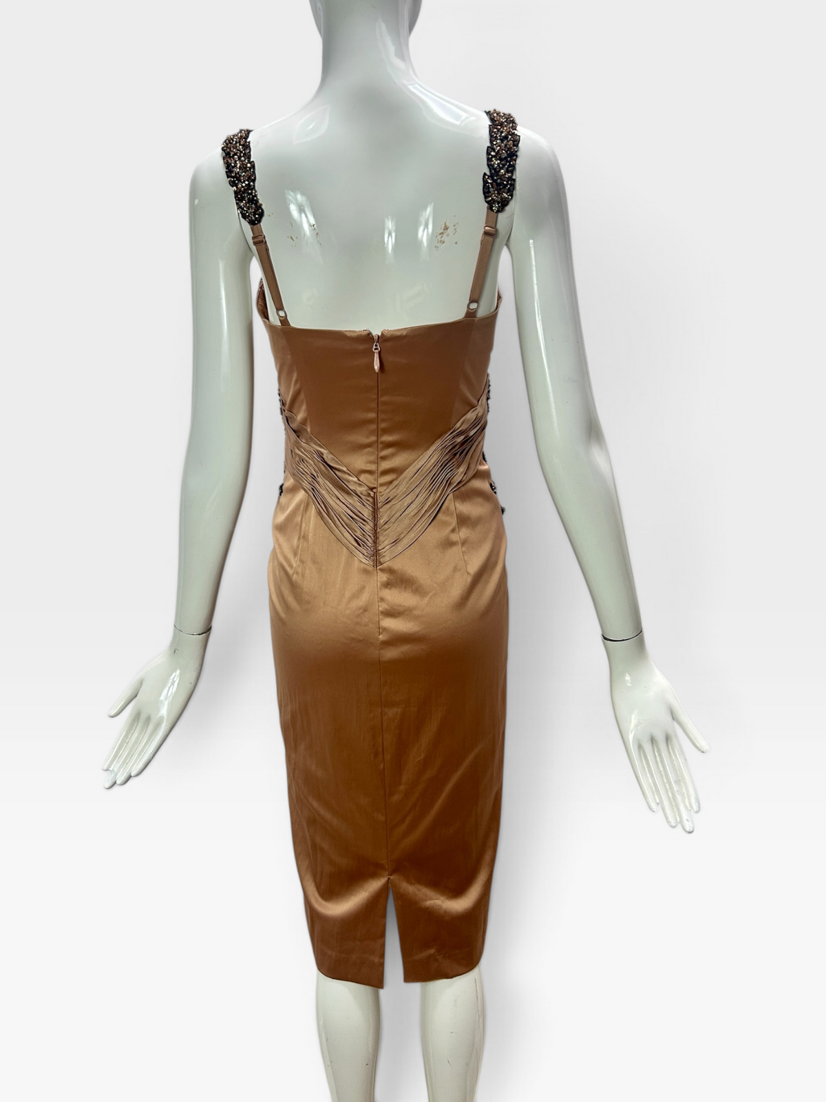 Two tone nude Mandalay ruched dress size 6