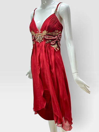Ruby red silk Mandalay baby doll size 6