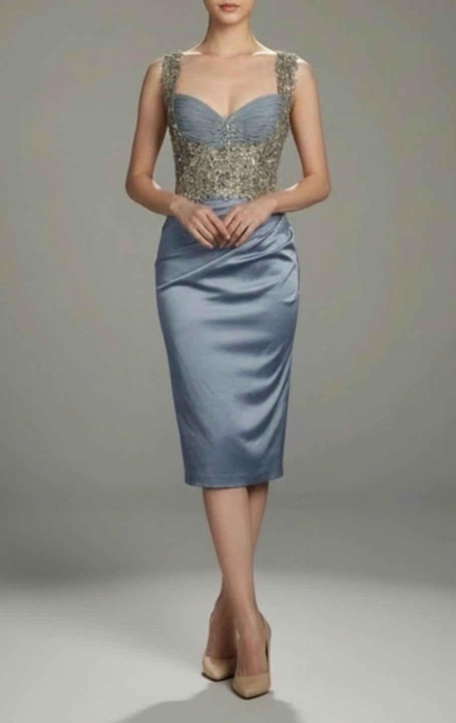 Deadstock Mandalay French Blue Embellished Dress – Size 6