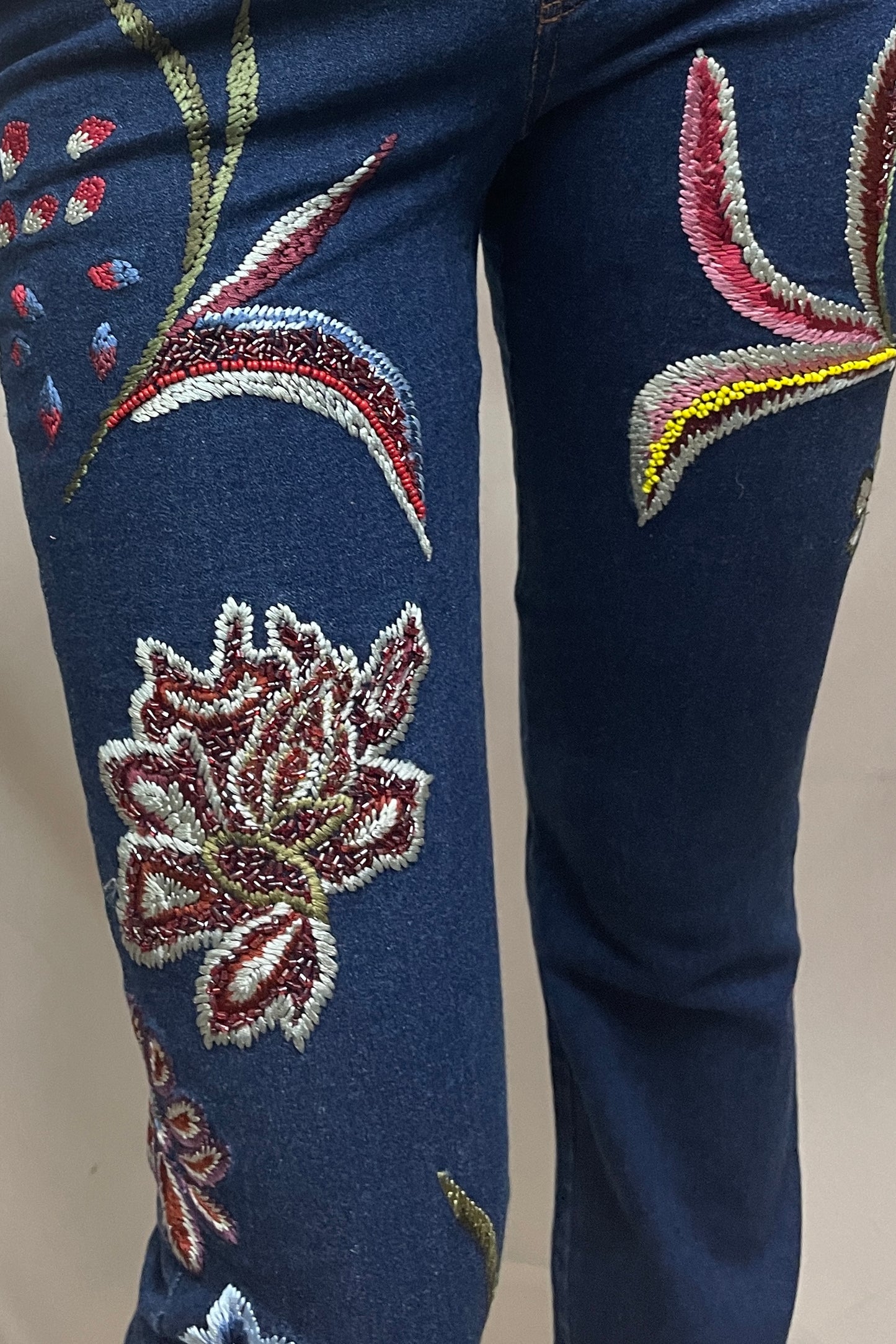 Hip hugging Y2K bead and embroidered jeans Selected by Cannonball and Tilly