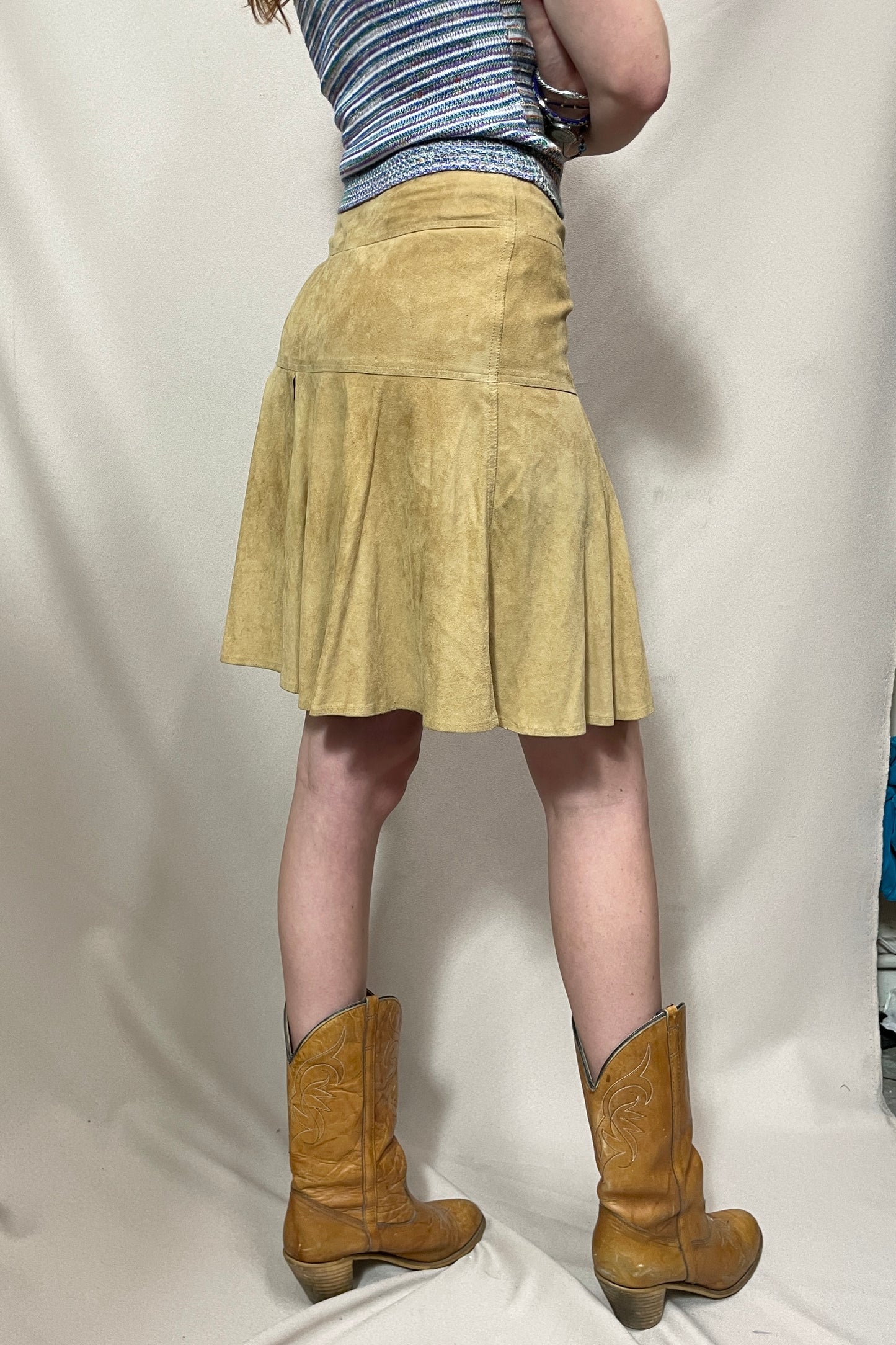 Buttery soft Tan suede skirt Selected by Cannonball and Tilly