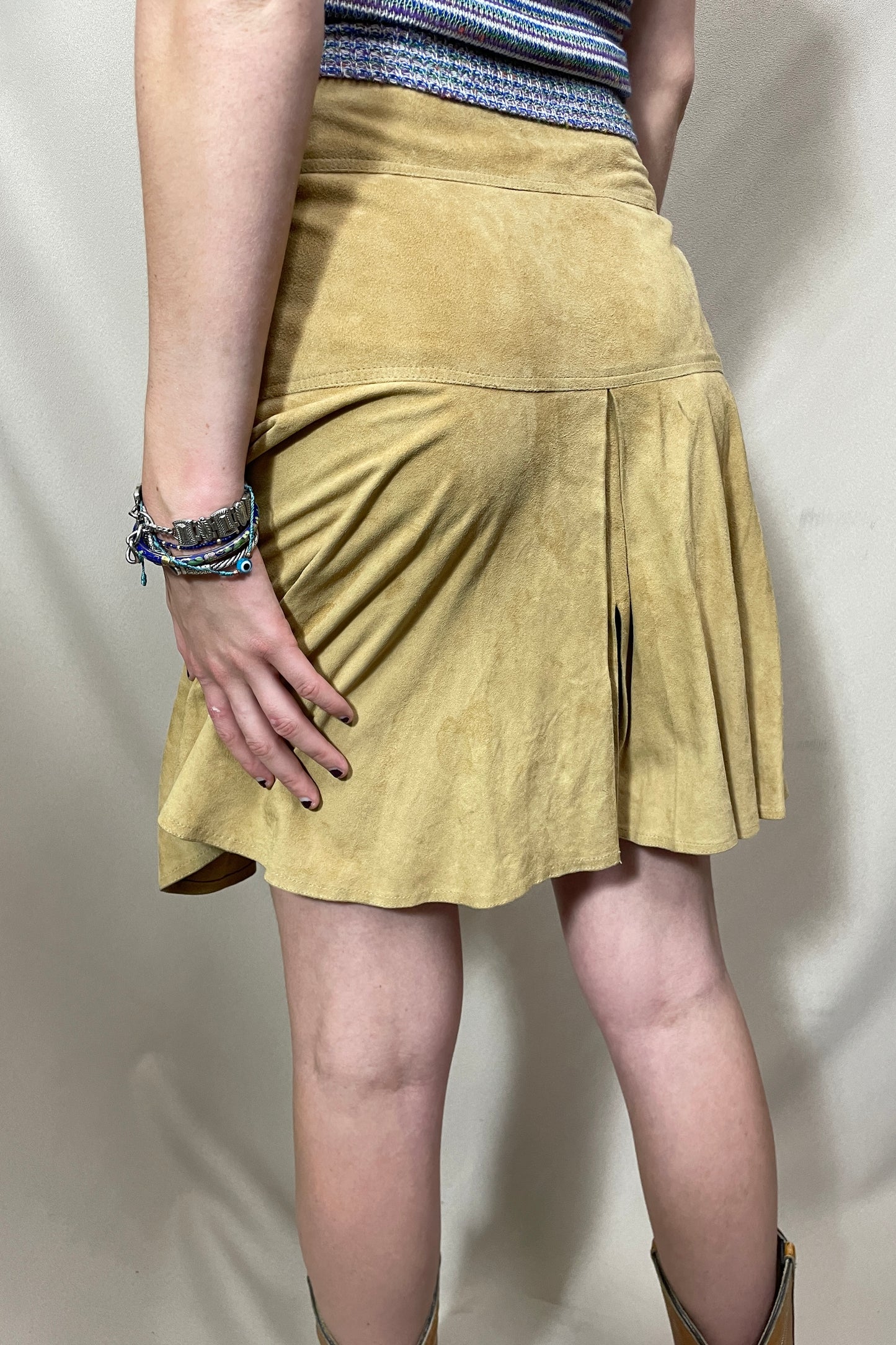 Buttery soft Tan suede skirt Selected by Cannonball and Tilly