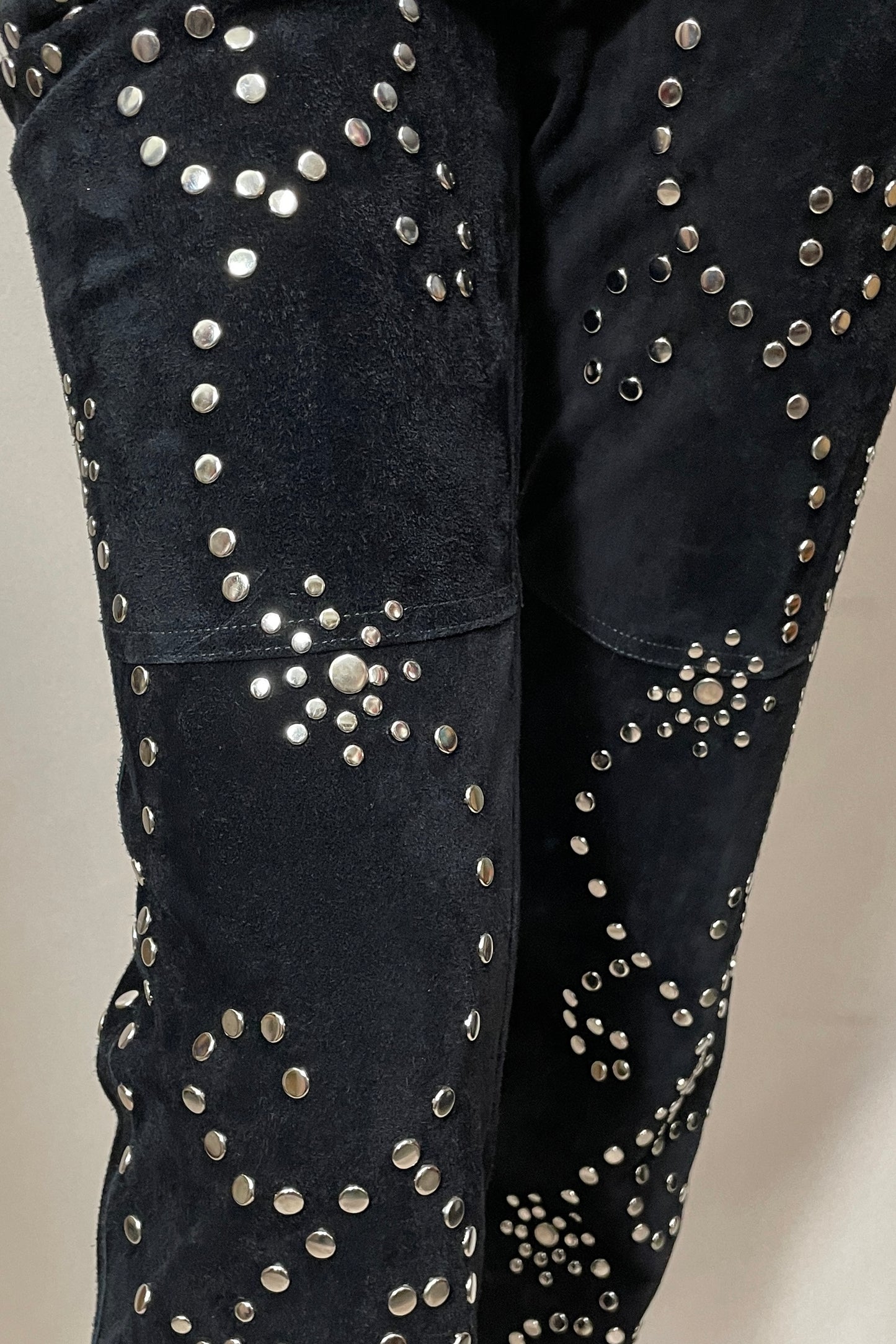 Black studded suede pants Selected by Cannonball and Tilly